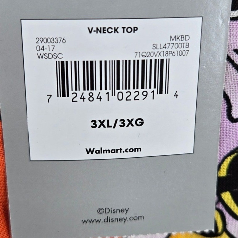Disney NEW 3XL Mickey Minnie Frankenstein Halloween Scrub Top‎ Womens Orange - Picture 4 of 10